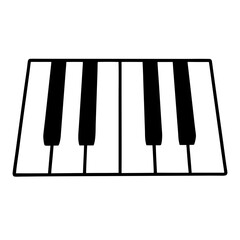 Naklejka premium Minimalist graphic illustration of piano keys on a white background image