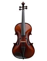 Fototapeta premium Dark Mahogany Concert Violin with Tailpiece – PNG on White Background