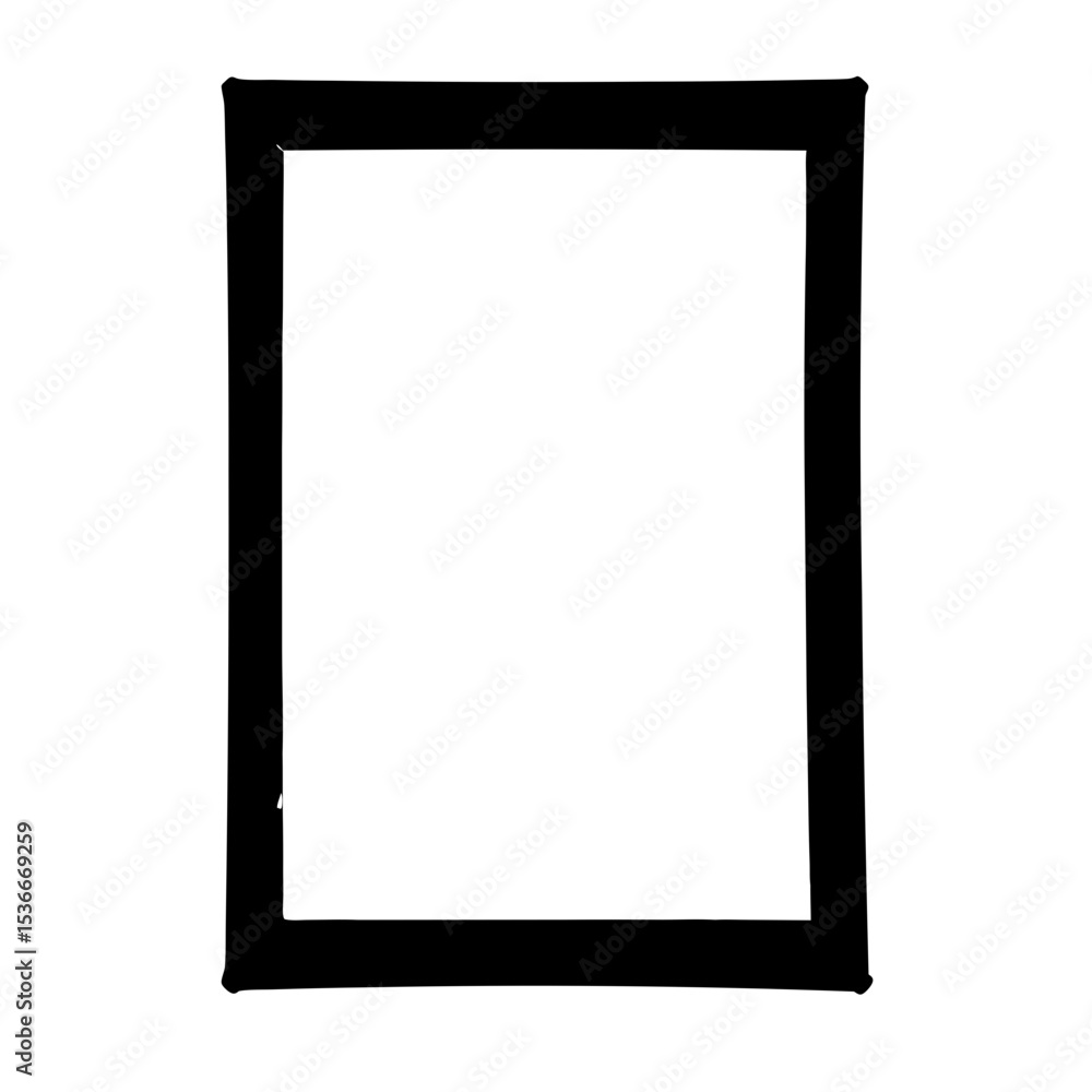 Poster abstract depiction of a black rectangular frame on a white background