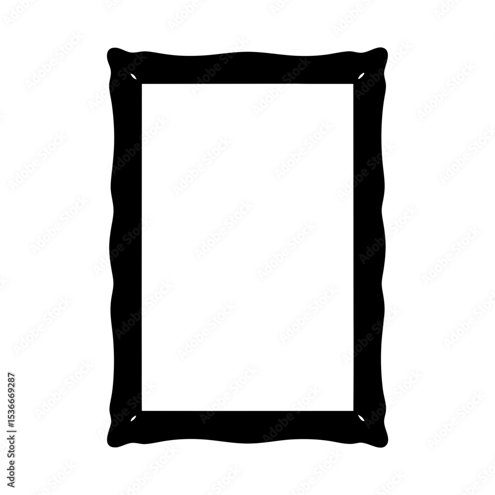 Aufkleber a simple illustration of an empty ornate rectangular picture frame design