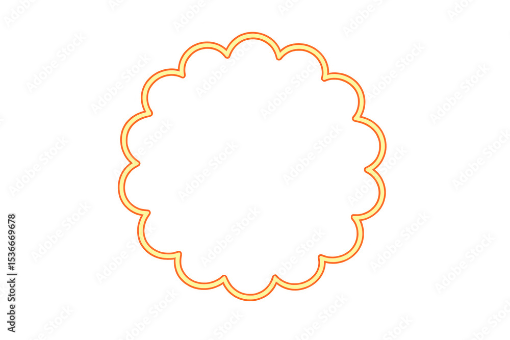 Poster golden round frame glowing on a transparent background, offering a simple yet elegant design element