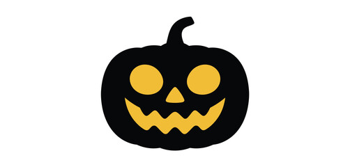 Black halloween pumpkin jack o lantern icon