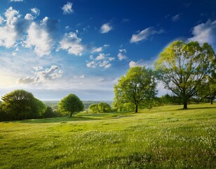 Obraz premium landscape with trees and sky