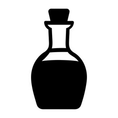 Simple icon depicting a vintage bottle sealed with a cork stopper