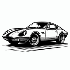 Naklejka premium Coupe car sketch