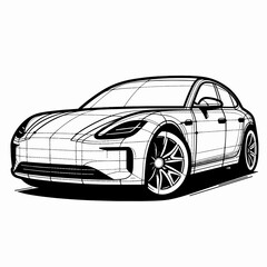 Fototapeta premium Car design blueprint