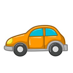 Yellow car on white background