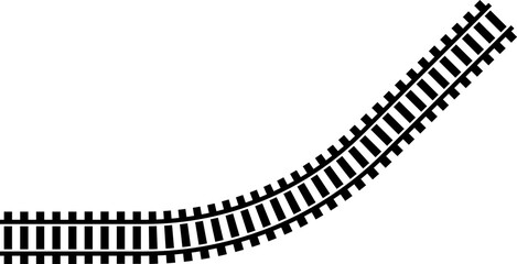 Railway train track route. Rail line, subway map, and railroad elements for game UI and graphic design icon set easy to edit. Rail pattern round circular curve railroad path icon
