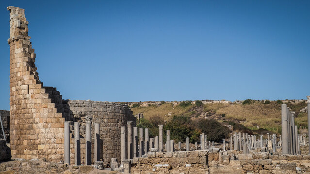 The ruins of Perge Ancient City in Turkey
