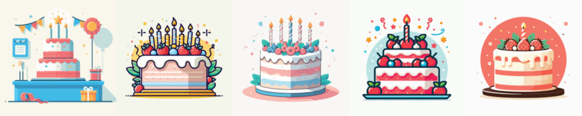 vector of a birthday cake