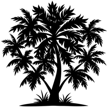 palm, tree, tropical, beach, vector, nature, coconut, illustration, silhouette, summer, plant, leaf, palm tree, travel, island, landscape, design, palmtree, palms, green, sun, branch, sea, leaves, bea
