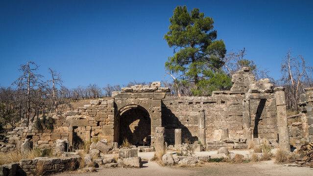 The ruins of Seleukeia (Lyrbe) Ancient City in Turkey