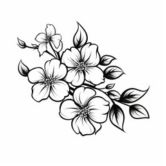 Sakura flower pattern drawing nature.