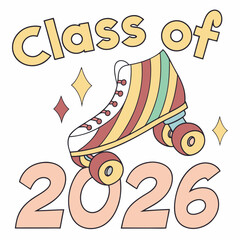 Class of 2026 retro roller skate design