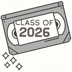 Class of 2026 vhs tape graduation design element