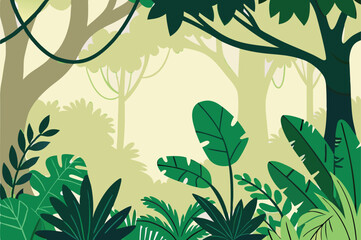Jungle Foliage Vector Nature Background