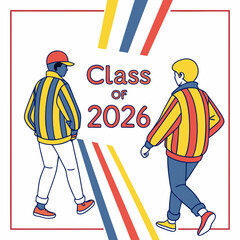 Class of 2026: two students walking away