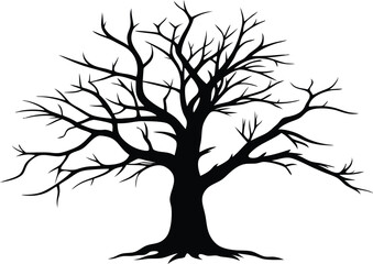  a dead tree silhouette vector