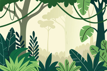 Jungle Foliage Vector Nature Background