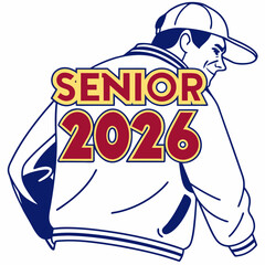 Senior 2026 graduate back view jacket design