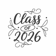 Class of 2026 graduation design element png
