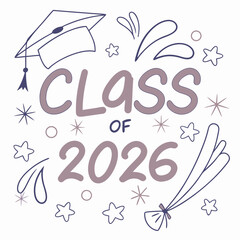 Fototapeta premium Class of 2026 graduation celebration design