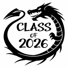 Class of 2026 dragon design, graduation graphic, png