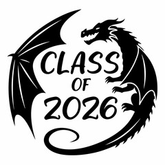 Class of 2026 dragon design graduation graphic