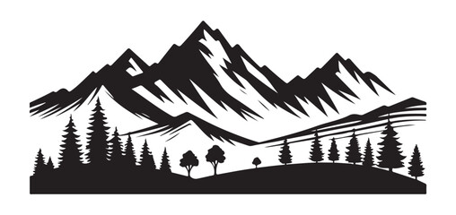 Majestic Mountain Landscape Silhouette For Adventure Outdoor Scenery Scene