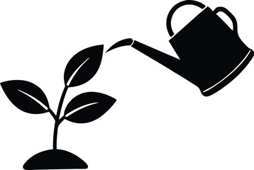 watering can with plant