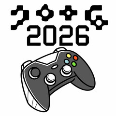 2026 gaming controller design element, transparent png