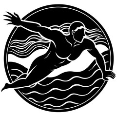 Silhouette of a Swimming Pool on White Background – Minimal Pool Shape, Abstract Aquatic Design, Summer Leisure Symbol, Outdoor Water Icon, Modern Illustration, Vacation Concept
