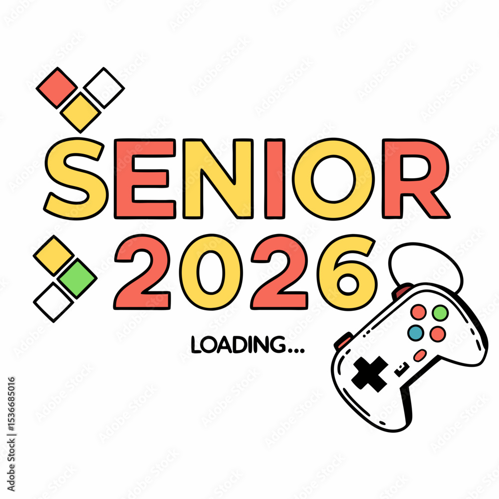 Poster senior 2026 game controller loading design graphic