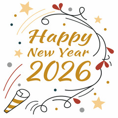 Happy new year 2026 festive celebration design