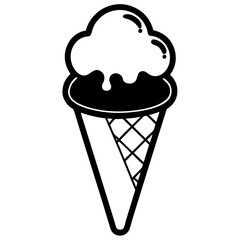 Silhouette of a Yellow Ice Cream Cone – Minimalist Dessert Icon, Abstract Frozen Treat Shape, Summer Snack Symbol, Sweet Food Illustration, Isolated Graphic for Branding and Design Use
