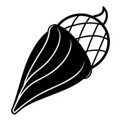 Silhouette of a Yellow Ice Cream Cone – Minimalist Dessert Icon, Abstract Frozen Treat Shape, Summer Snack Symbol, Sweet Food Illustration, Isolated Graphic for Branding and Design Use
