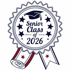 Senior class of 2026 graduation badge design