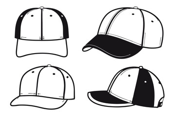 Realistic Black Baseball Cap Mockup Isolated View for Branding