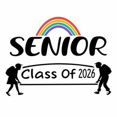 Fototapeta premium Senior class of 2026 rainbow graduation design