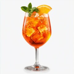 Aperol Spritz Cocktail Isolated on White Background