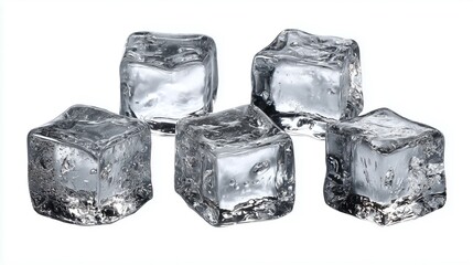 Obraz premium Ice Cubes Isolated on White Background