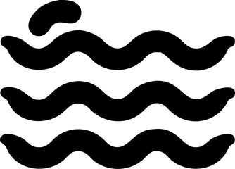 Silhouette of Ocean Waves – Abstract Sea Wave Outline, Minimalist Water Shape, Coastal Nature Design, Marine Theme, Calm Waterscape, Graphic Element for Backgrounds, Logos, and Prints
