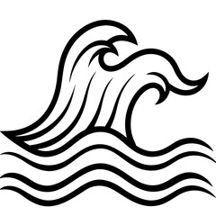 Silhouette of Ocean Waves – Abstract Sea Wave Outline, Minimalist Water Shape, Coastal Nature Design, Marine Theme, Calm Waterscape, Graphic Element for Backgrounds, Logos, and Prints
