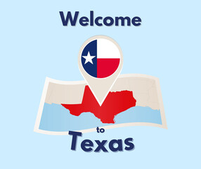 Blue Simple Illustration Welcome To Texas Facebook Post - 1
