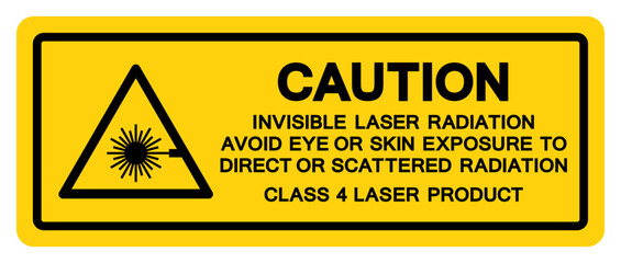 Caution Invisible Laser Radiation Symbol Sign,Vector Illustration, Isolate On White Background Label.EPS10