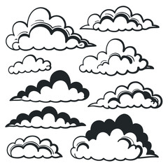 Fototapeta premium Collection of Cloud Illustrations Vector Graphic Design