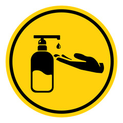 Use Hands Sanitizer Symbol Sign, Vector Illustration, Isolate On White Background Label. EPS10