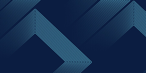 Abstract blue glowing geometric lines on dark background. Modern shiny blue rounded square lines pattern. Futuristic technology concept. Suit for poster, cover, banner, presentation, website, flyer