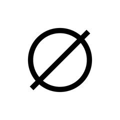 Diameter ⌀ symbol or variable icon. Diameter black vector sign