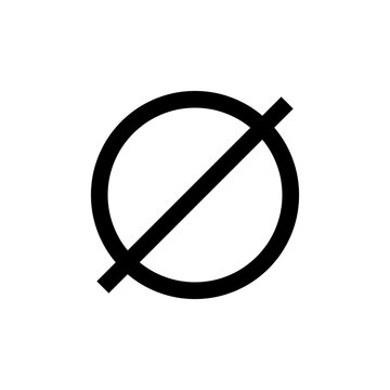 Diameter ⌀ symbol or variable icon. Diameter black vector sign
